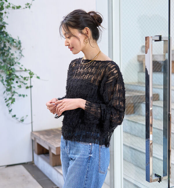 Rouge vif「【一部店舗限定】フェザーチュールブラウス」|シャツ・ブラウス|