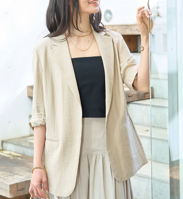 Rouge vif「シングルテーラージャケット」|テーラードジャケット|ベージュ