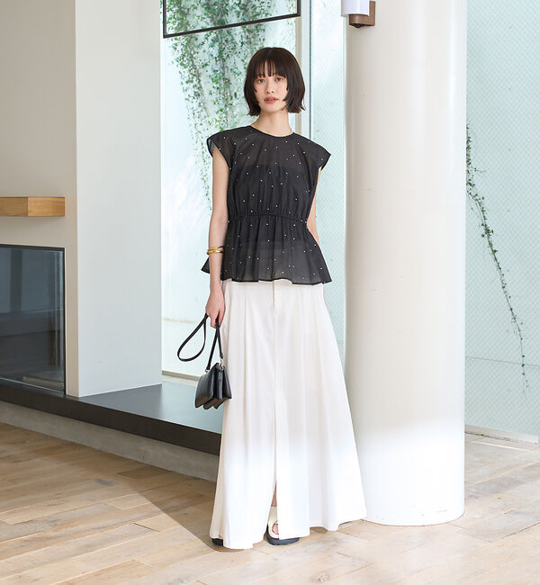 Rouge vif「シルバードット刺繍ペプラムブラウス」|シャツ・ブラウス|