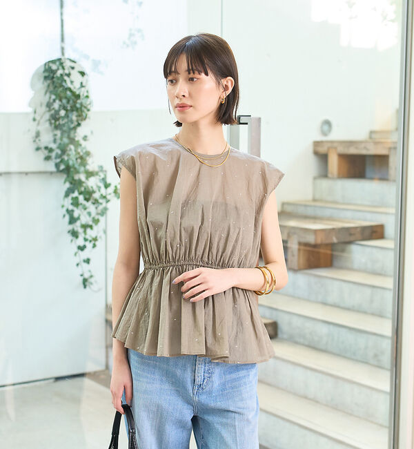 Rouge vif「シルバードット刺繍ペプラムブラウス」|シャツ・ブラウス|