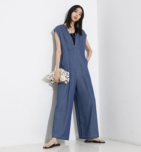 qualite「テンセルデニムオールインワン」|オールインワン|
