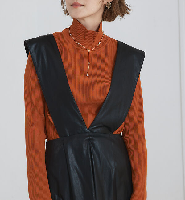 abahouse mavie「【大人のいちまんワンピ】フェイクレザー２ＷＡＹジャンパースカート」|ジャンパースカート|