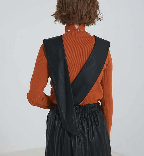 abahouse mavie「【大人のいちまんワンピ】フェイクレザー２ＷＡＹジャンパースカート」|ジャンパースカート|