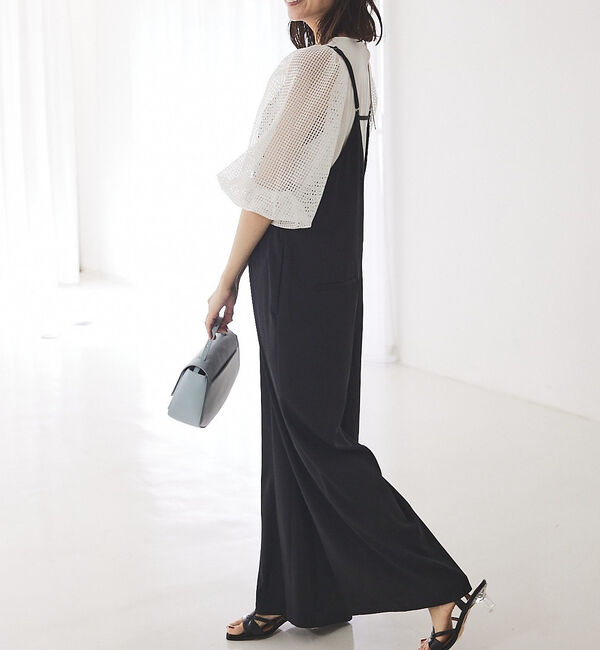 abahouse mavie「【セットアップ対応/大人のいちまんワンピ】クールタッチサテンサロンペット」|オールインワン|