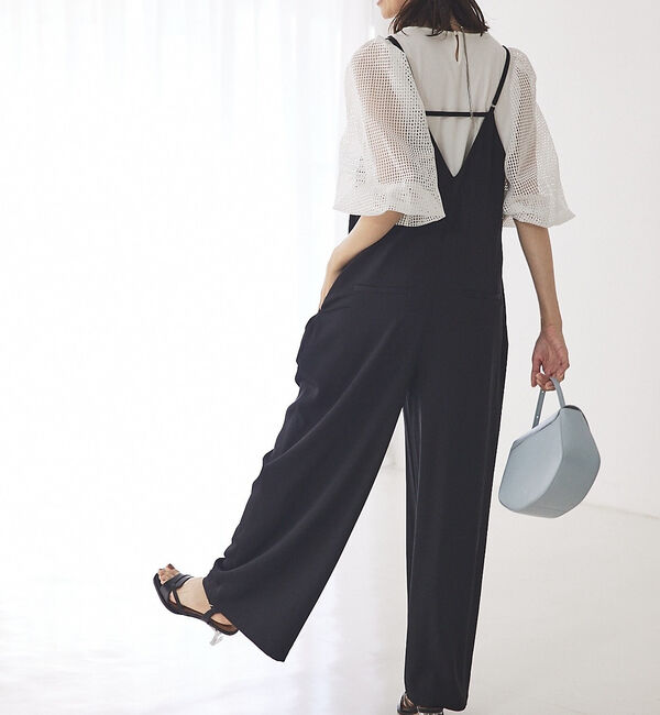 abahouse mavie「【セットアップ対応/大人のいちまんワンピ】クールタッチサテンサロンペット」|オールインワン|