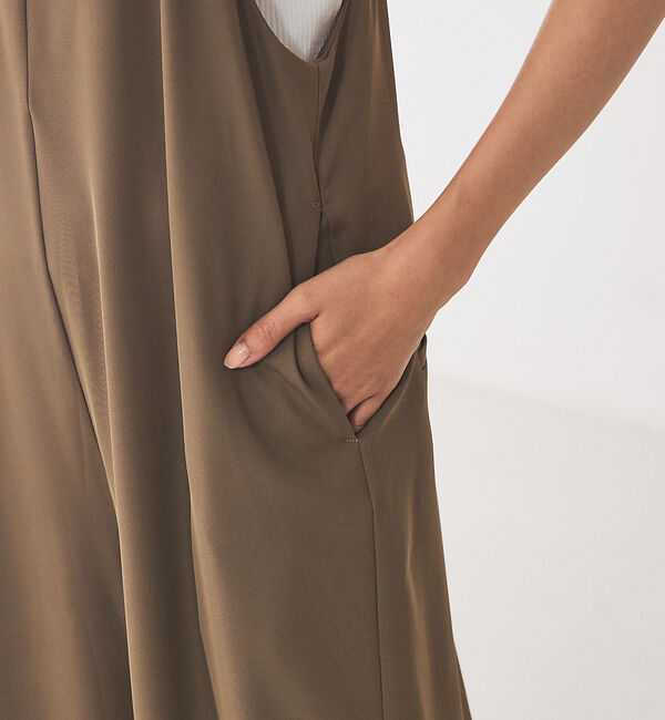 abahouse mavie「【セットアップ対応/大人のいちまんワンピ】クールタッチサテンサロンペット」|オールインワン|