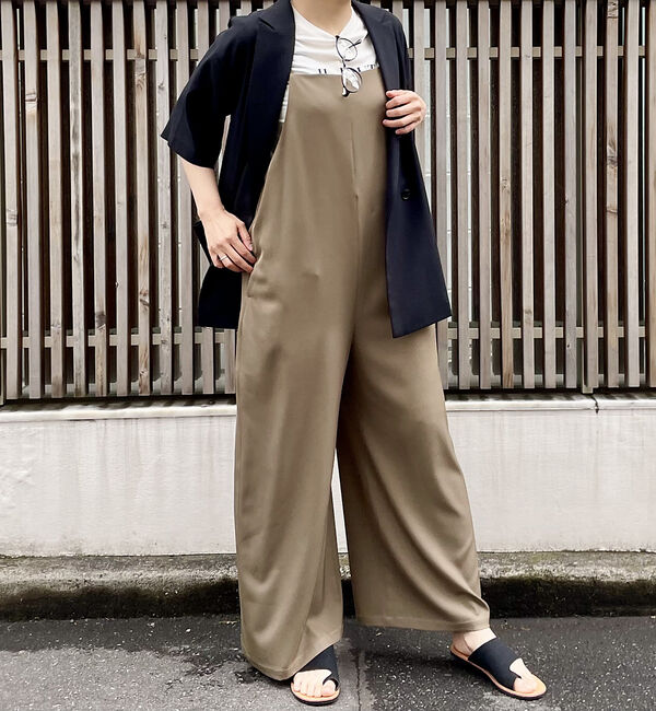 abahouse mavie「【セットアップ対応/大人のいちまんワンピ】クールタッチサテンサロンペット」|オールインワン|