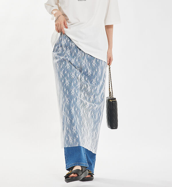 abahouse mavie「チュールレースレイヤードスカート」|スカート|