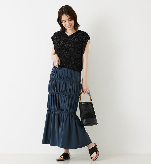 abahouse mavie「片畦ノースリーブ2WAYニット」|ニット・セーター|