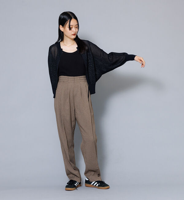 NOMINE「【セットアップ対応】チェック3タックテーパードパンツ」|スラックス|