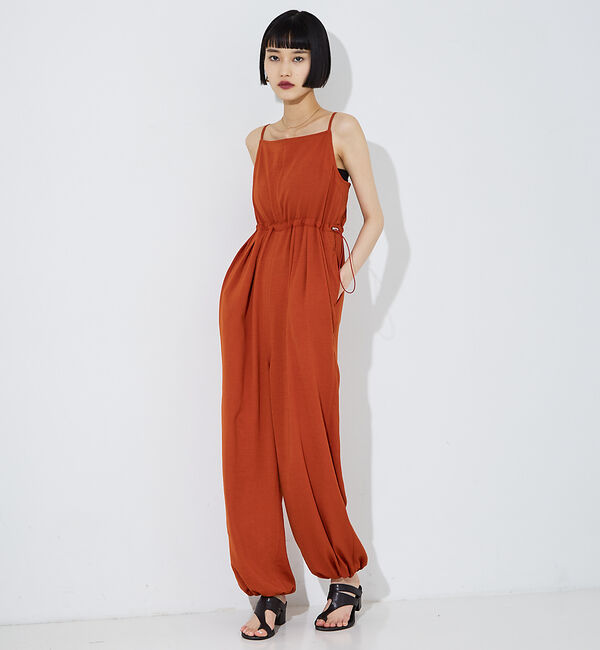 NOMINE「リネンライクオールインワンサロペット」|オールインワン|テラコッタ