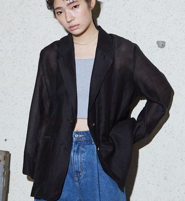 NOMINE「シルキー シアー バックスリット ジャケット」|その他|