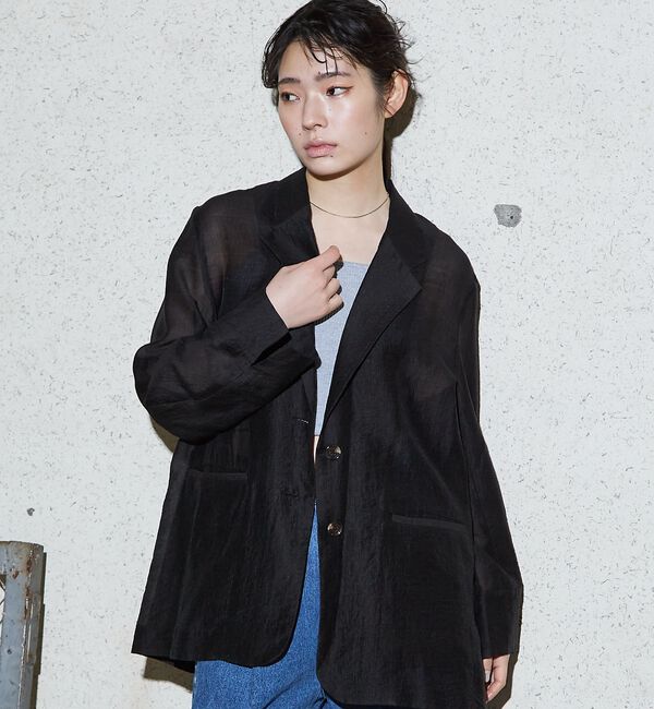 NOMINE「シルキー シアー バックスリット ジャケット」|その他|