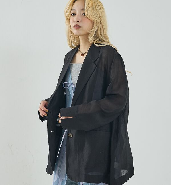 NOMINE「シルキー シアー バックスリット ジャケット」|その他|