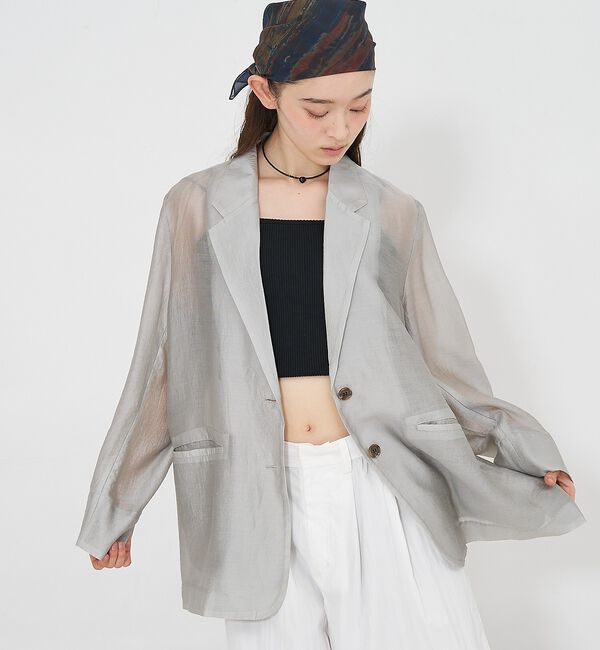 NOMINE「シルキー シアー バックスリット ジャケット」|その他|