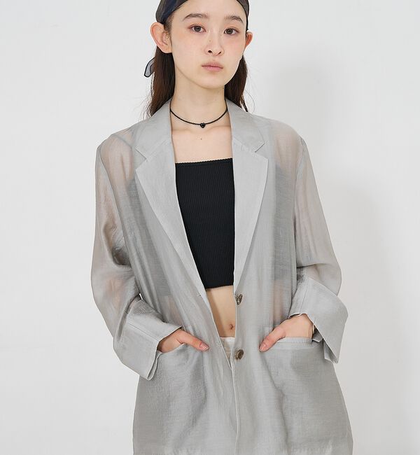 NOMINE「シルキー シアー バックスリット ジャケット」|その他|