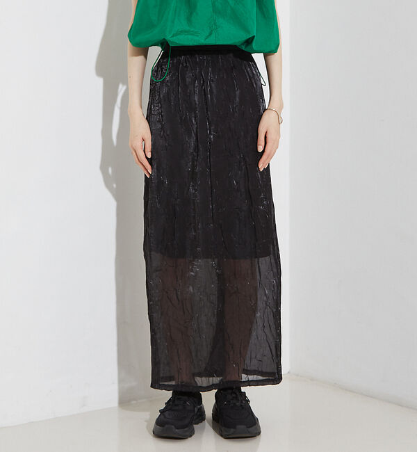 NOMINE「【セットアップ着用可】シャイン リンクル タイトスカート」|スカート|