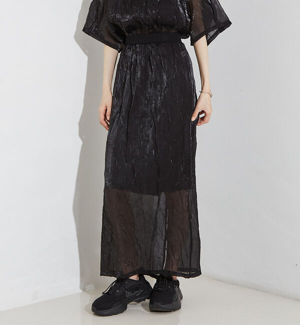 NOMINE「【セットアップ着用可】シャイン リンクル タイトスカート」|スカート|