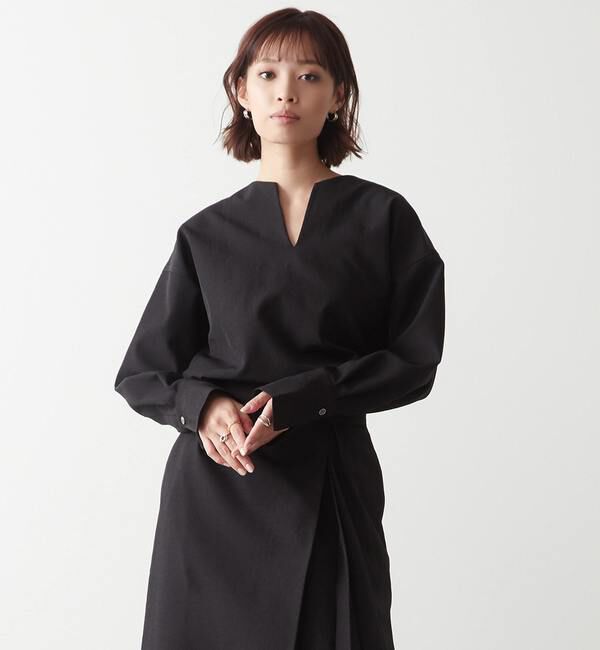 Liesse「スキッパーシャツ」|シャツ・ブラウス|ブラック