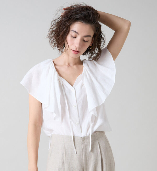 Liesse「フリルカラーブラウス」|シャツ・ブラウス|