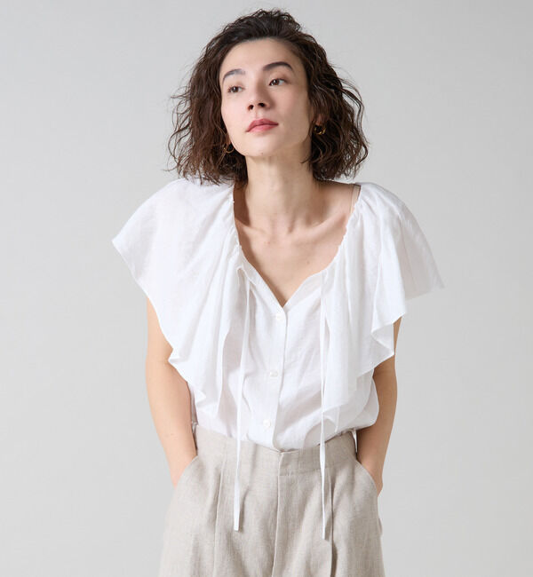 Liesse「フリルカラーブラウス」|シャツ・ブラウス|