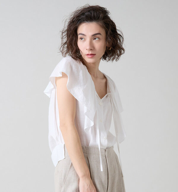 Liesse「フリルカラーブラウス」|シャツ・ブラウス|