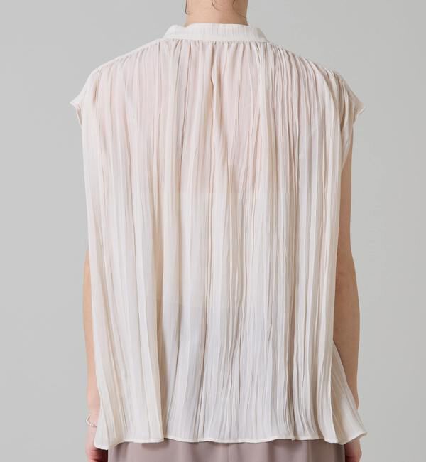 Liesse「ランダムプリーツフレンチスリーブブラウス」|シャツ・ブラウス|