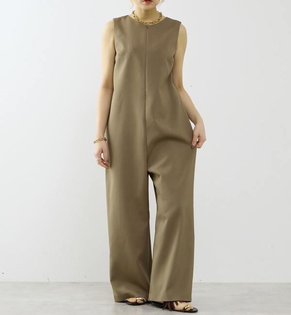 SOFFITTO「【A_/エース】ドライダブルクロス&times;レースオールインワン」|オールインワン|カーキ