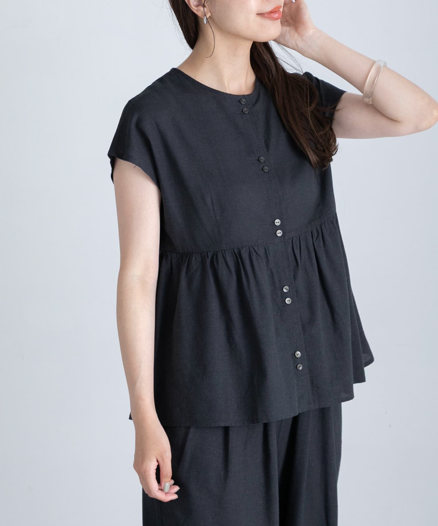 Sonny Label 「『WEB/一部店舗限定』リネン混ペプラムセットアップ」|ワンピース|