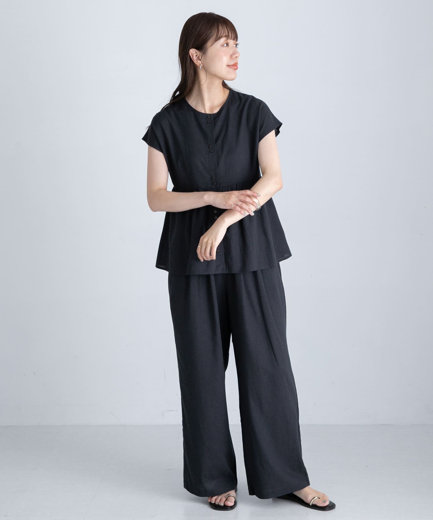 Sonny Label 「『WEB/一部店舗限定』リネン混ペプラムセットアップ」|ワンピース|