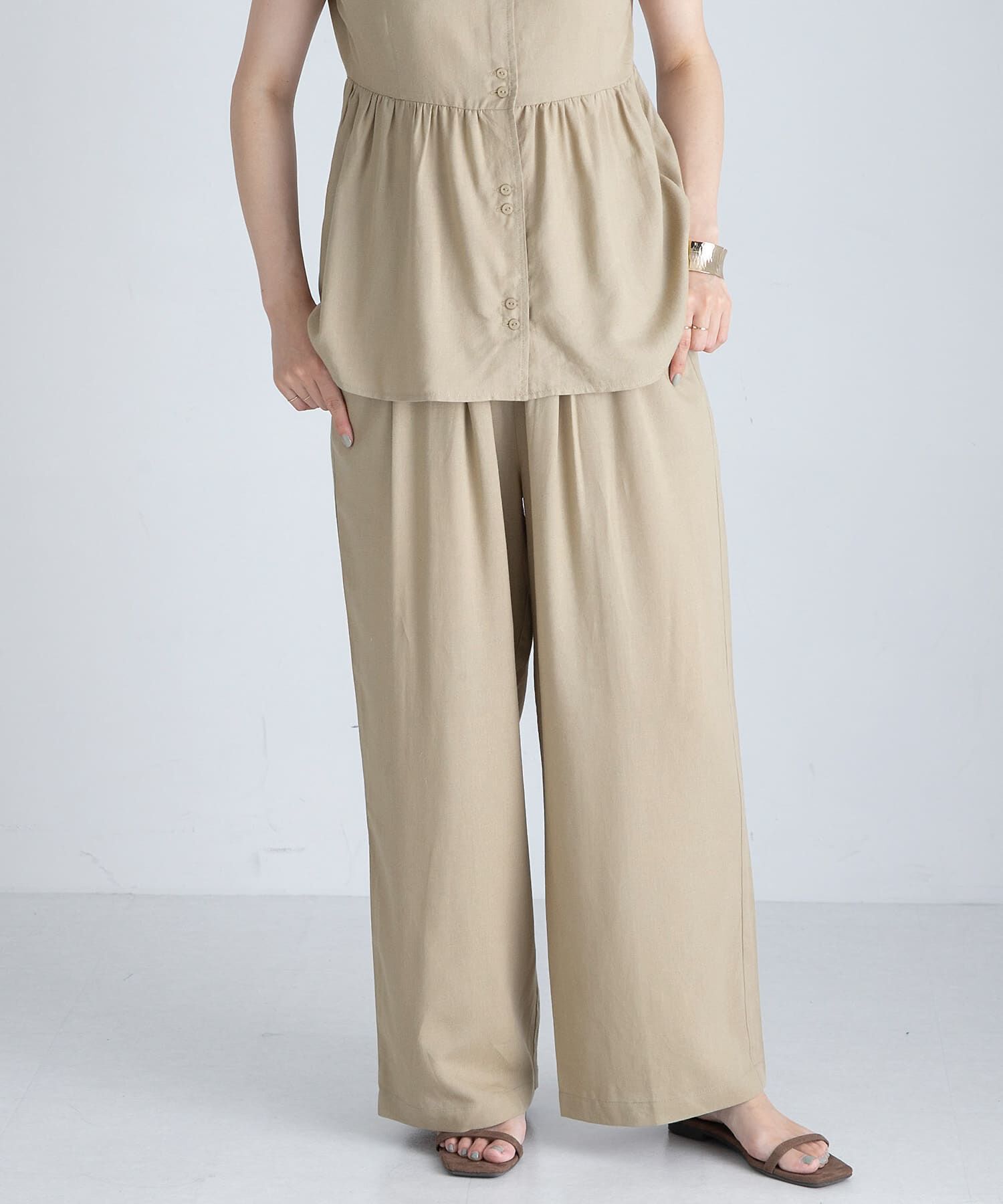 Sonny Label 「『WEB/一部店舗限定』リネン混ペプラムセットアップ」|ワンピース|