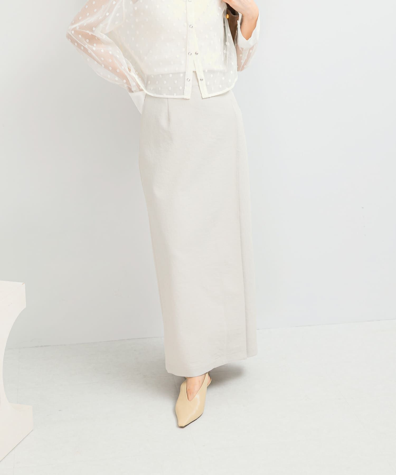 URBAN RESEARCH ROSSO「UVカットストレートタックスカート」|スカート|グレー系その他