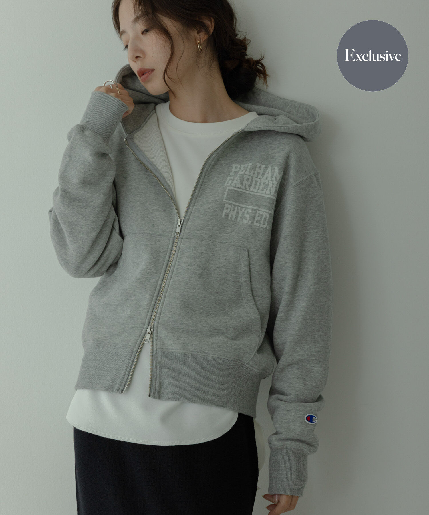 Sonny Label 「『別注』Champion&times;Sonny Label　スウェットジップフーディー」|パーカー|グレー