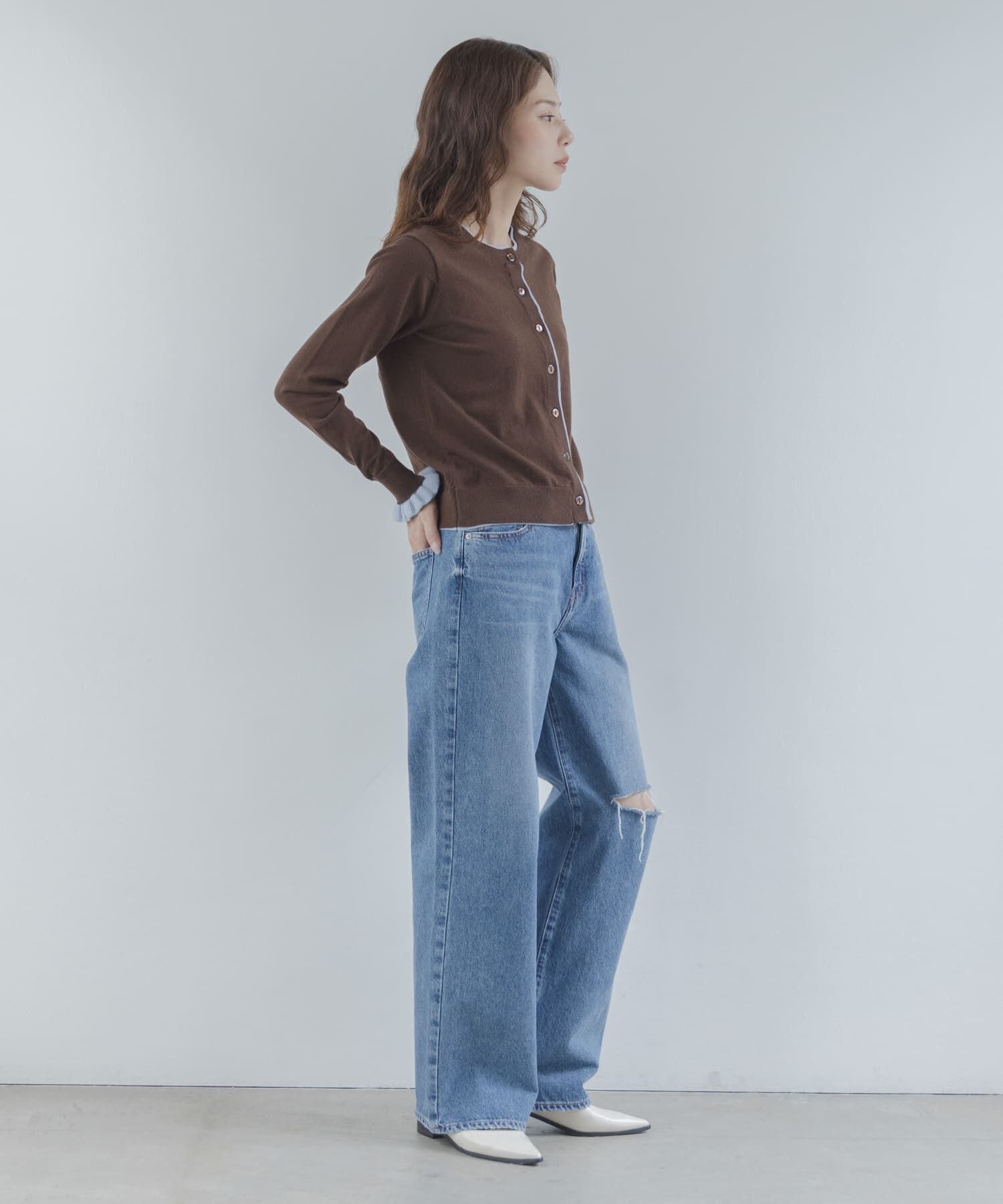 Sonny Label 「配色フリルニットカーディガン」|カーディガン|