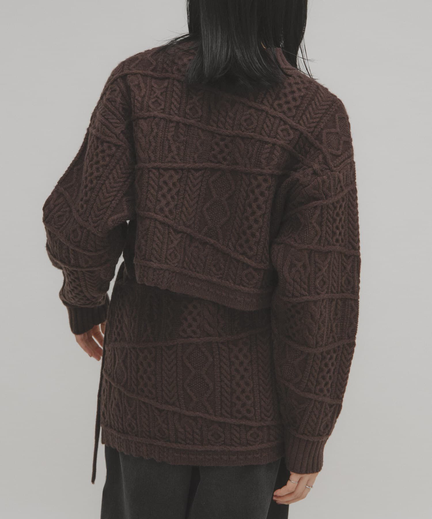  「MIXケーブルショートニット」|ニット・セーター|