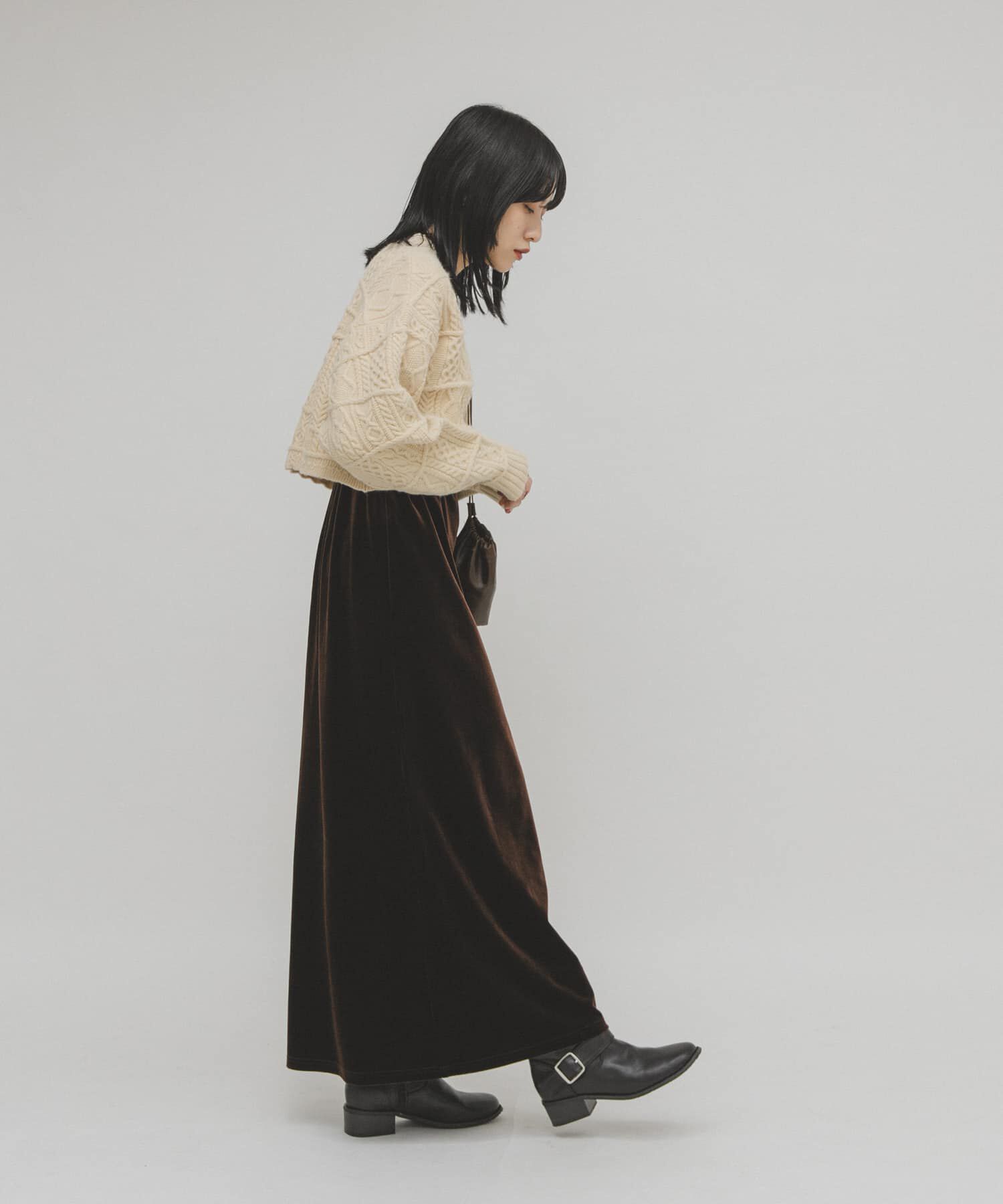  「MIXケーブルショートニット」|ニット・セーター|