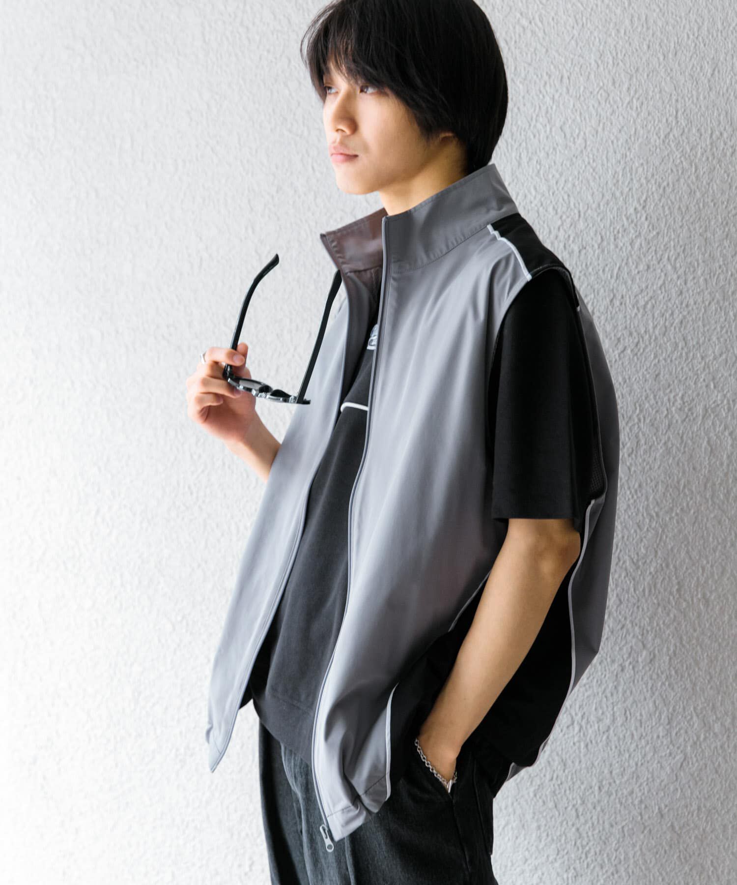 SENSE OF PLACE by URBAN RESEARCH「『セットアップ対応』 ブロックドトラックベスト」|ノーカラーコート|