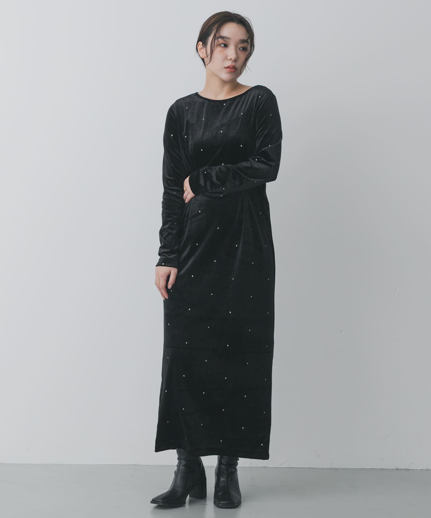 SENSE OF PLACE by URBAN RESEARCH「ドットシシュウベロアワンピース」|ワンピース|