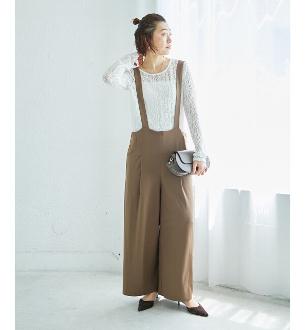  「CICA加工サークルストレッチサロペット」|オールインワン|