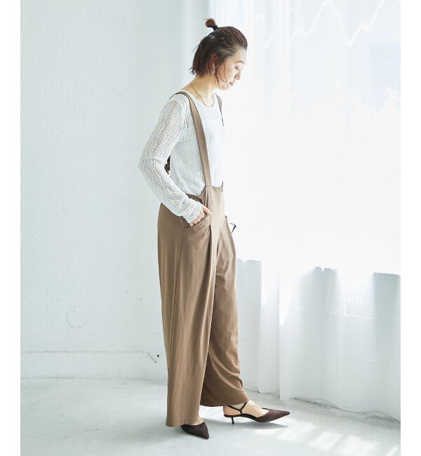  「CICA加工サークルストレッチサロペット」|オールインワン|