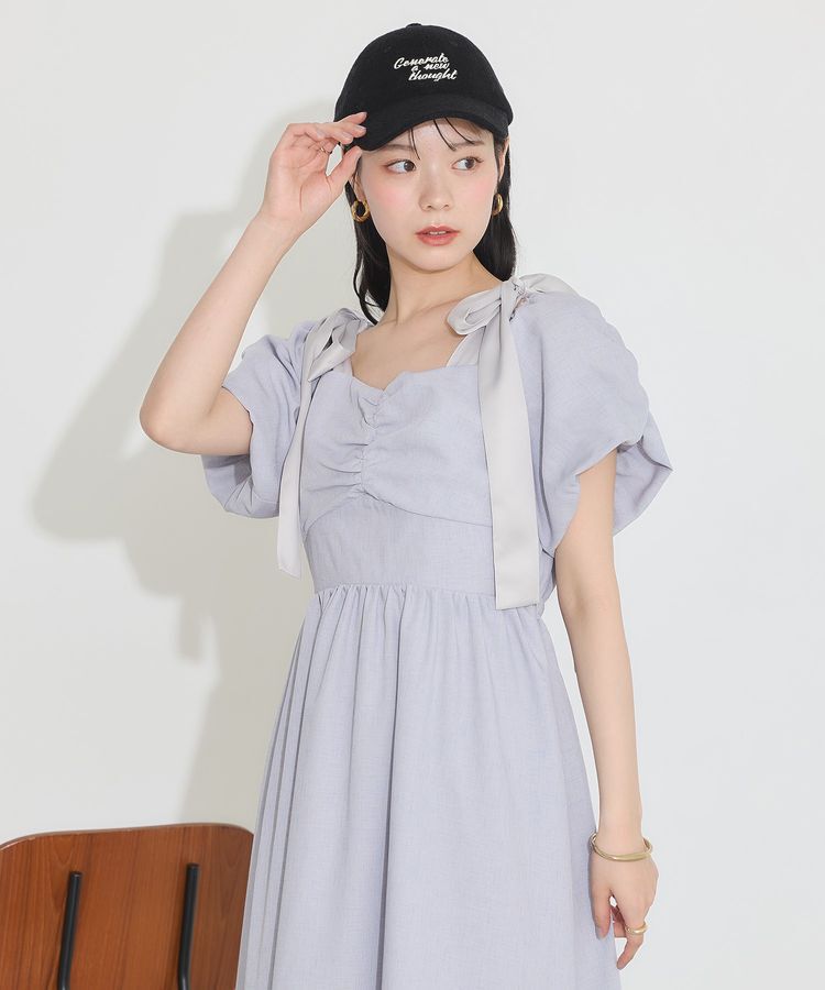 earth music&ecology「リボンショルダーオフショルワンピース」|ワンピース|