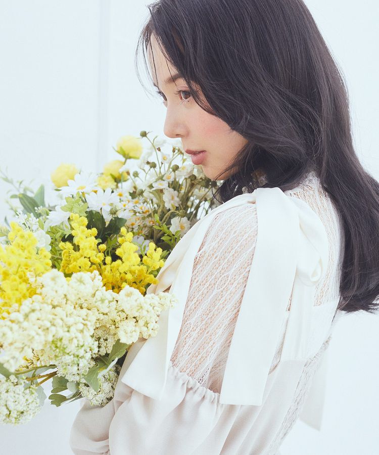 earth music&ecology「リボンショルダーオフショルワンピース」|ワンピース|