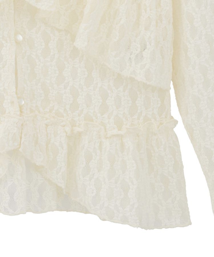 earth music&ecology「レースフリルメローカーディガン」|カーディガン|