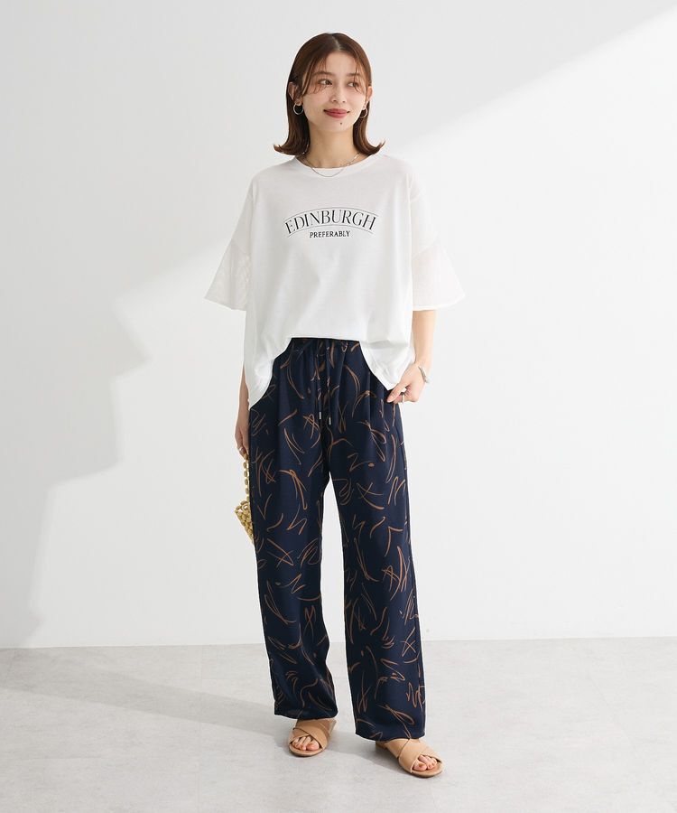 Green Parks「袖メッシュドッキングロゴプルオーバー」|Tシャツ・カットソー|