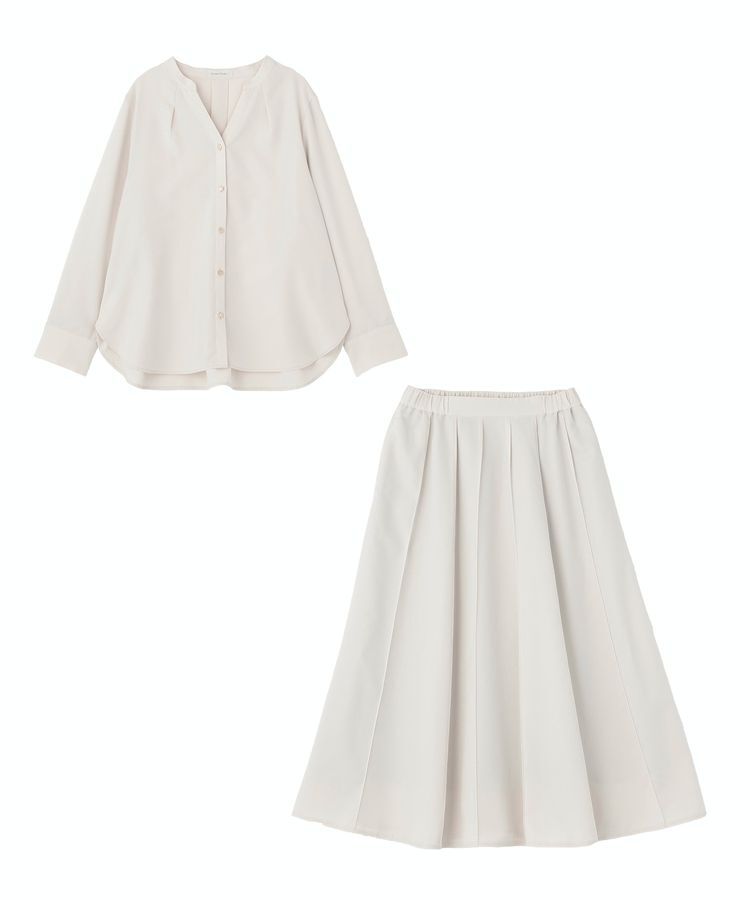 Green Parks「SET2点スキッパーブラウス+プリーツスカート」|ワンピース|