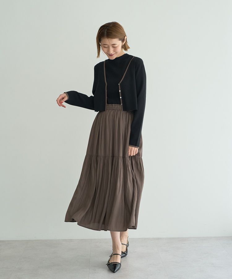 YECCA VECCA「【2点SET】カーディガンセットワンピース」|ワンピース|