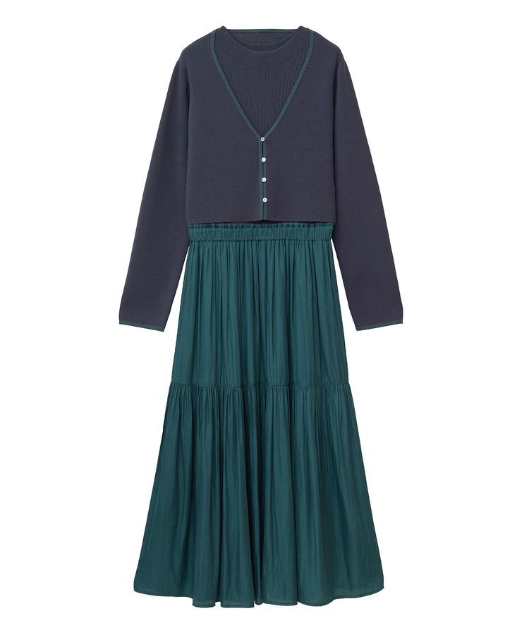 YECCA VECCA「【2点SET】カーディガンセットワンピース」|ワンピース|