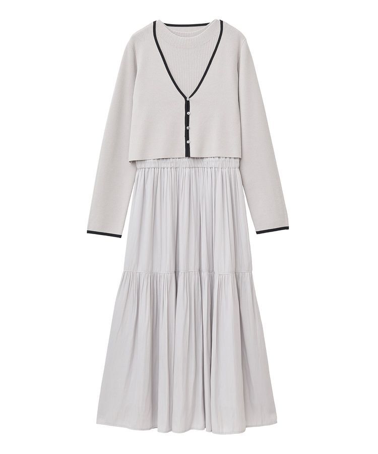 YECCA VECCA「【2点SET】カーディガンセットワンピース」|ワンピース|