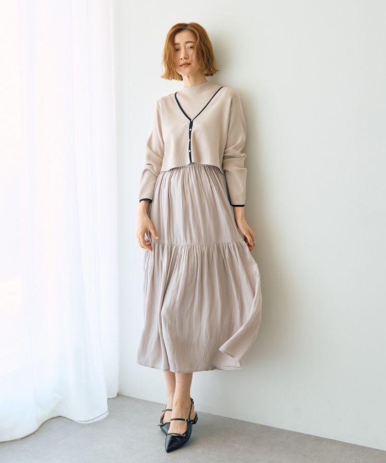 YECCA VECCA「【2点SET】カーディガンセットワンピース」|ワンピース|