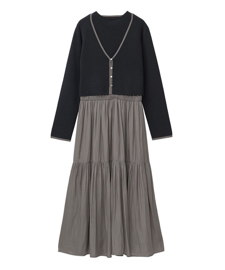 YECCA VECCA「【2点SET】カーディガンセットワンピース」|ワンピース|